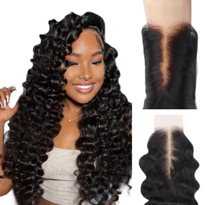 IDN BEAUTY SKINLIKE REAL HD 2X6 Lace Closure Human Hair Scalp-Simulating 0.1mm Ultra Thin HD Closure Pre Bleached Single Knots Pre Plucked Clean Natural Hairlin Natural Black DW 12 Inch