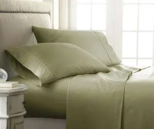 ienjoy Home 4 Piece Sheet Set Embossed Checkered Pattern King Sage