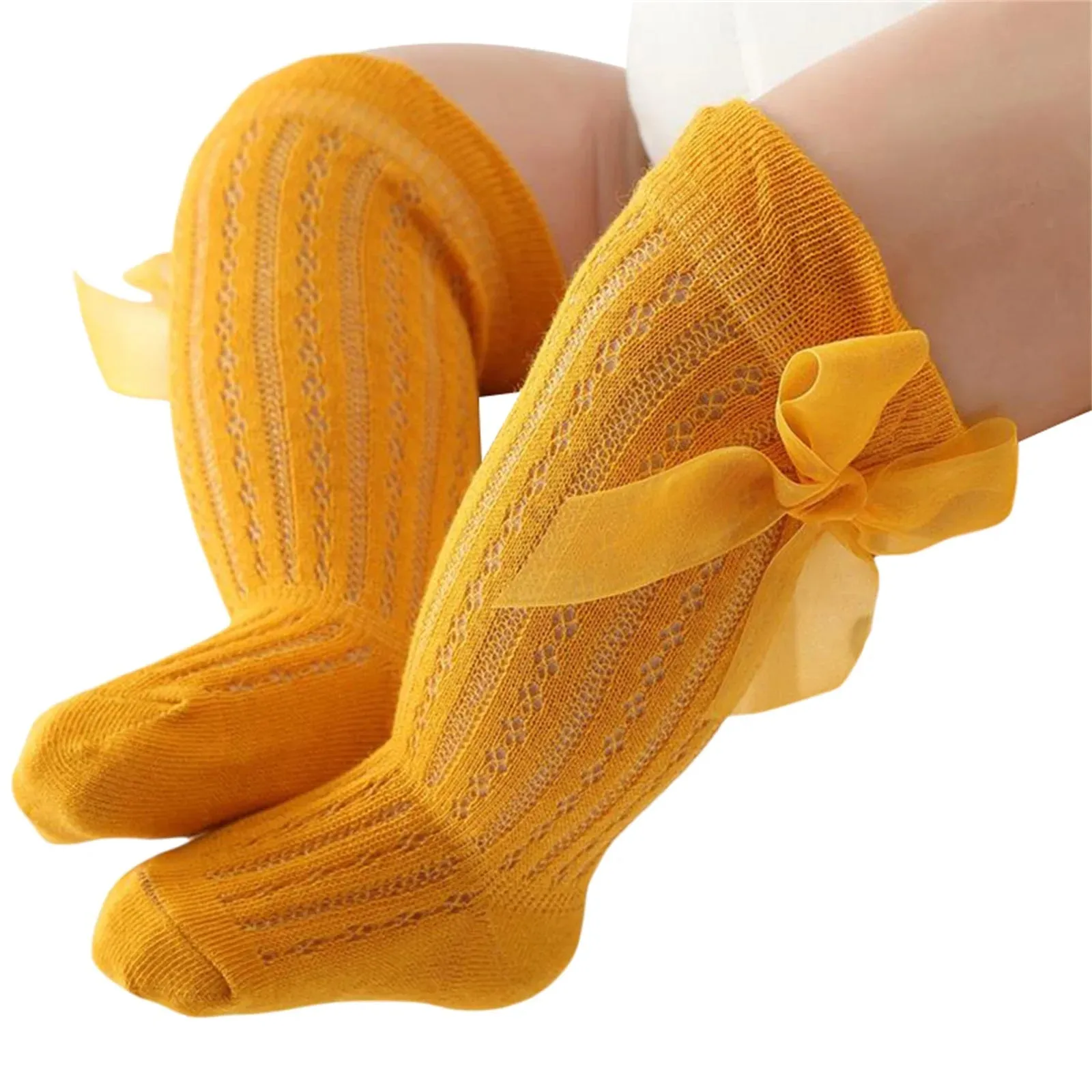 Infant Baby Girls Over-The-Knee Bowknot Socks