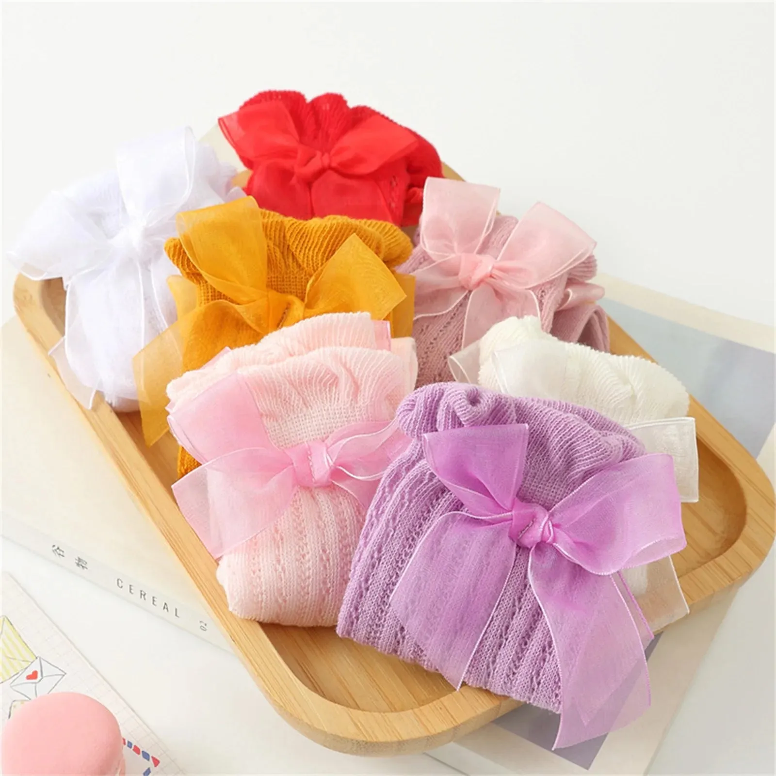 Infant Baby Girls Over-The-Knee Bowknot Socks
