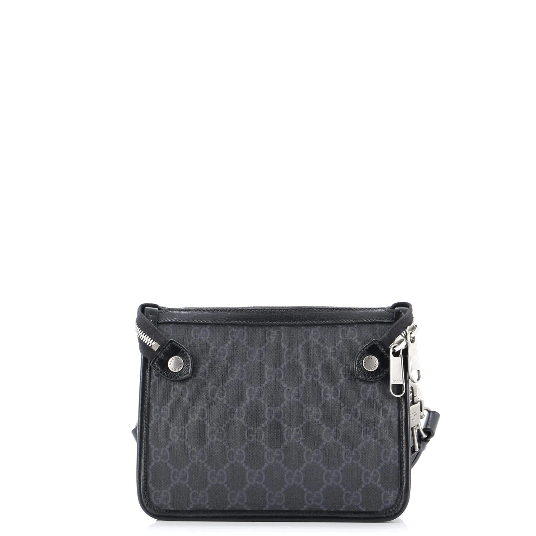 Interlocking G Patch Wristlet Flap Messenger Bag GG Coated Canvas Small