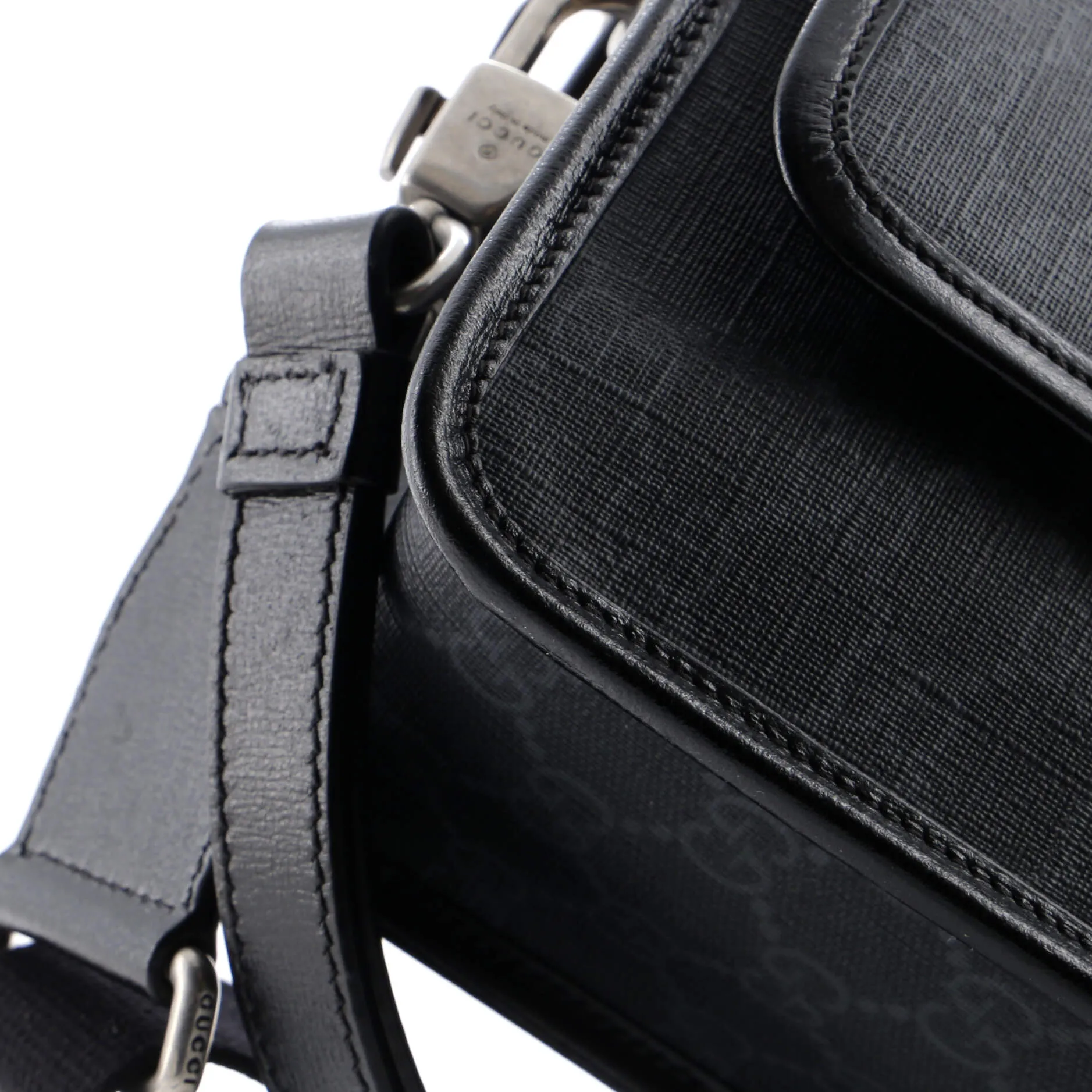 Interlocking G Patch Wristlet Flap Messenger Bag GG Coated Canvas Small