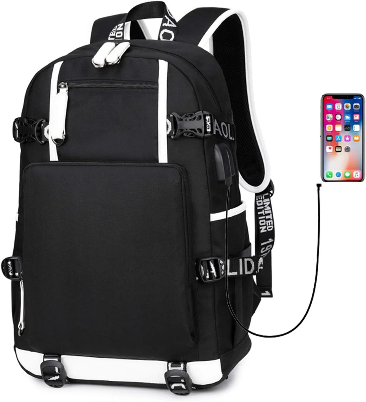 ISaikoy Game Zenless Zone Zero Backpack Daypack Bookbag Laptop Bag School Bag with USB Port 11