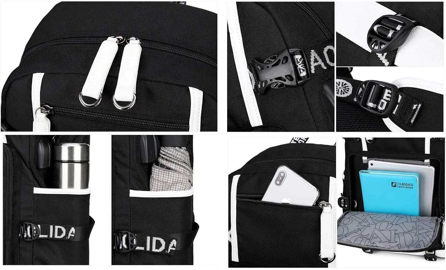 ISaikoy Game Zenless Zone Zero Backpack Daypack Bookbag Laptop Bag School Bag with USB Port 11