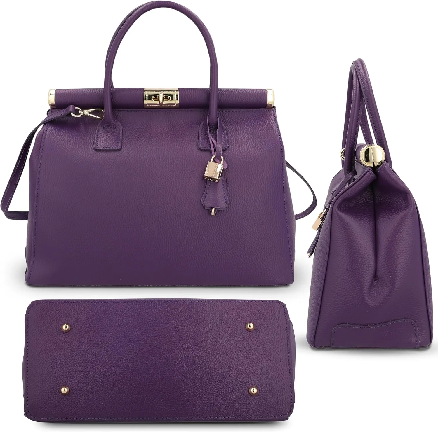 Italian Leather Handbags for Women - Spacious Interior, Durable Hardware, Crossbody Strap, Handmade