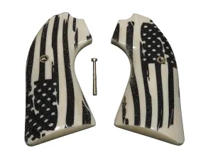 Ivory American Flag Ruger Bisley Grips Engraved Textured Checkered