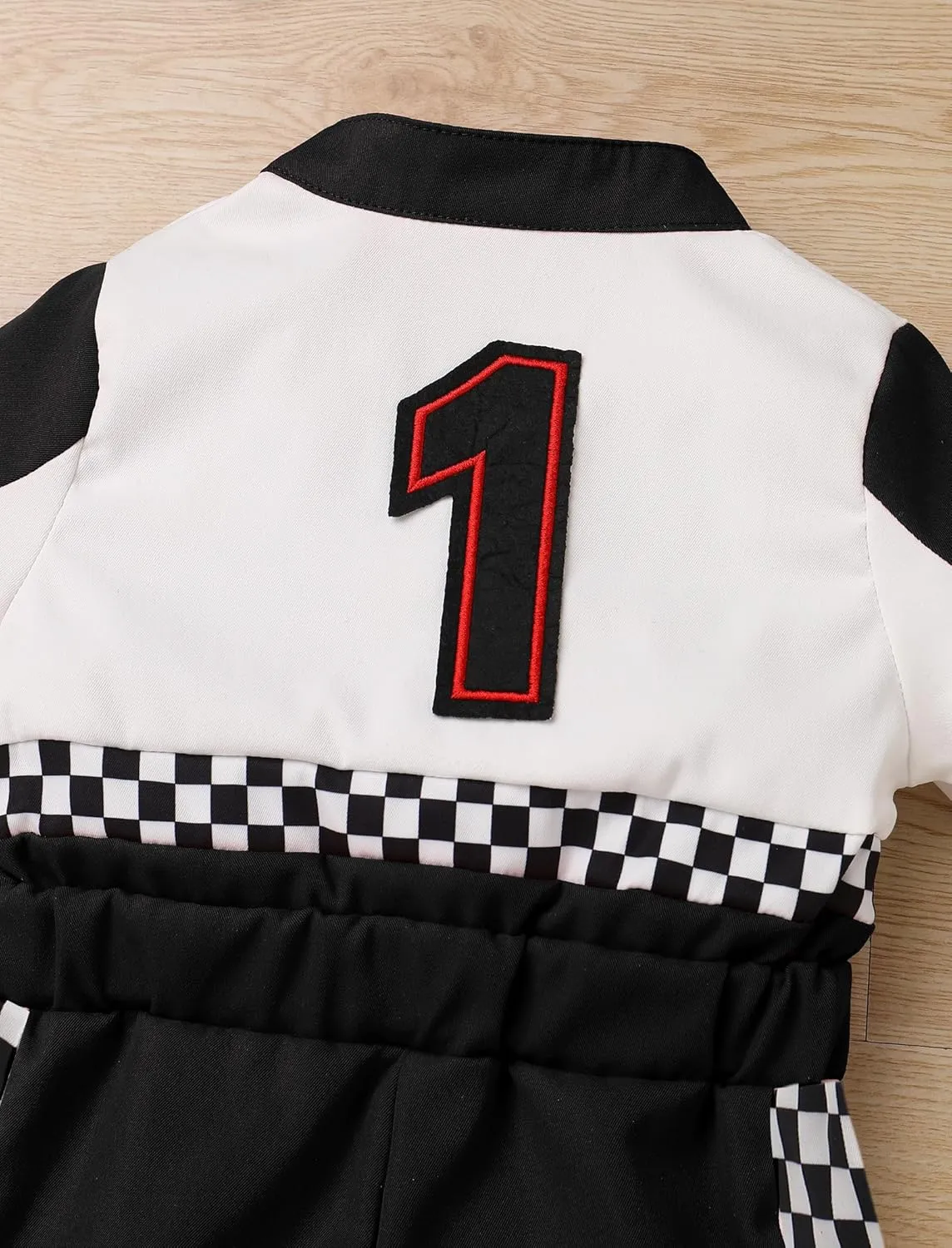 IWEMEK Baby Race Car Driver Outfit Boys 1st 2nd Birthday Outfit Girl Racer Jumpsuit Romper Racing Suit Cake Smash Photoshoot