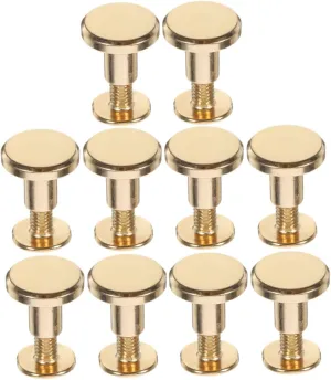 jojofuny 10Pcs Leather Rivet Fastening Kit Durable Rivets for Scrapbooking Bookbinding and DIY Leather Crafts Flat Head Rivets for Secure Attachment to Bags Belts