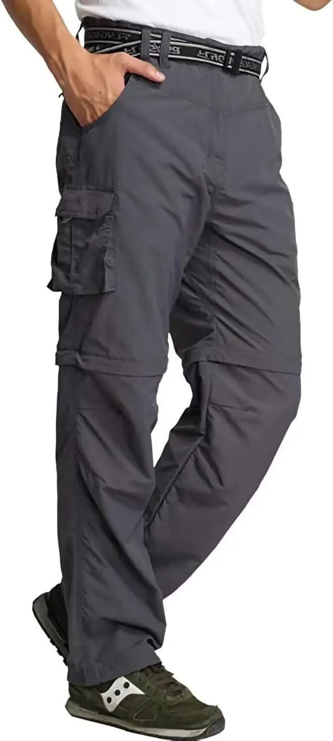 JOMLUN Men’s Hiking Pants Zip Off Cargo Pants Lightweight Quick Dry Convertible Outdoor Shorts