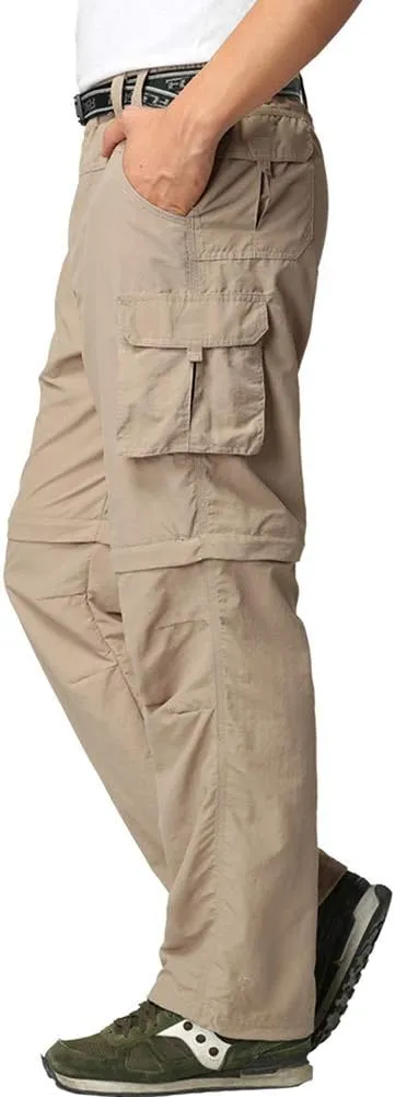 JOMLUN Men’s Hiking Pants Zip Off Cargo Pants Lightweight Quick Dry Convertible Outdoor Shorts