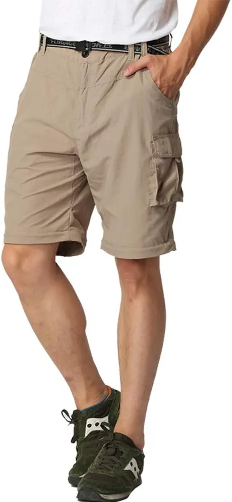 JOMLUN Men’s Hiking Pants Zip Off Cargo Pants Lightweight Quick Dry Convertible Outdoor Shorts