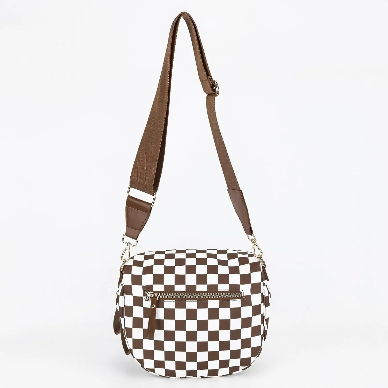JQWSVE Checkered Crossbody Bag Bum Bag for Women Checkered Purse Plus Size Crossbody Bags Black and White Purse Out Going Bag