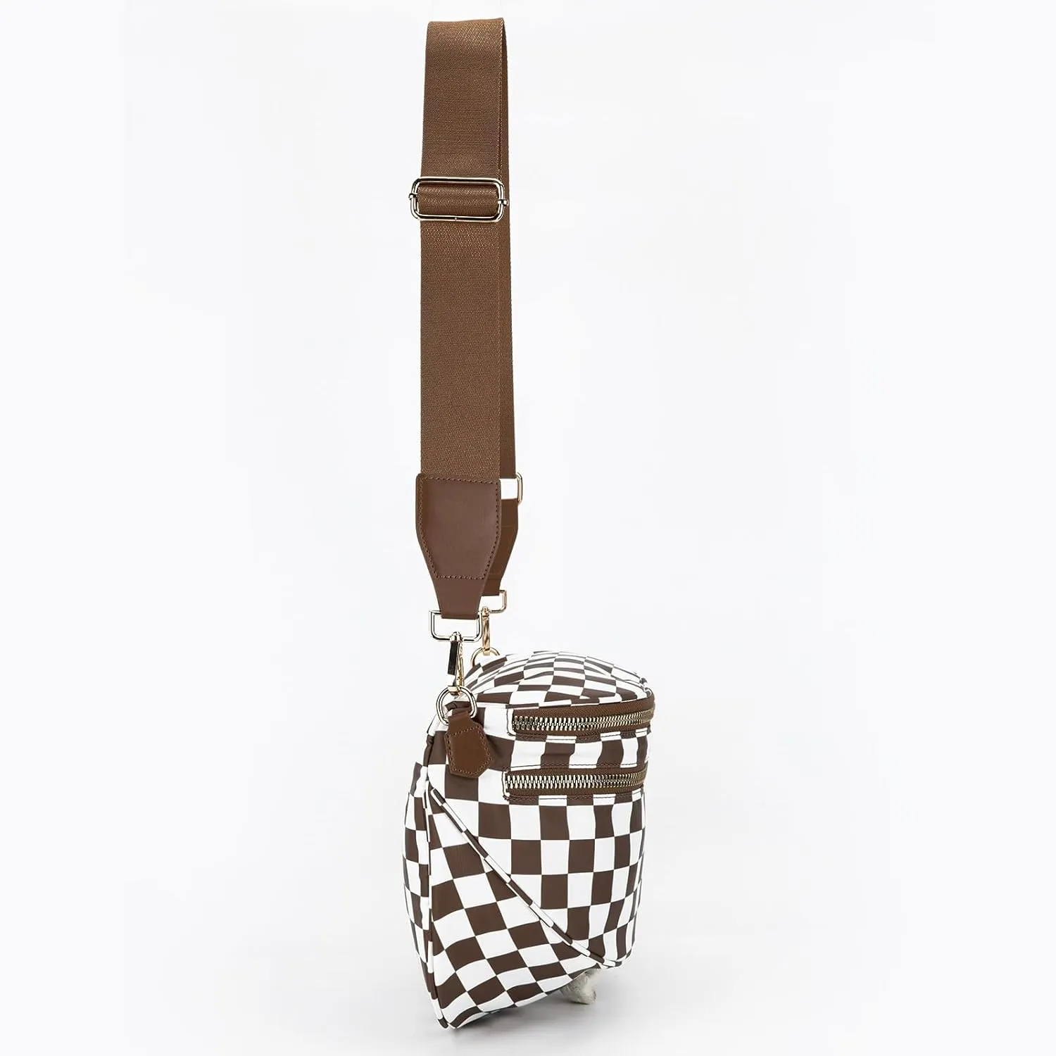 JQWSVE Checkered Crossbody Bag Bum Bag for Women Checkered Purse Plus Size Crossbody Bags Black and White Purse Out Going Bag