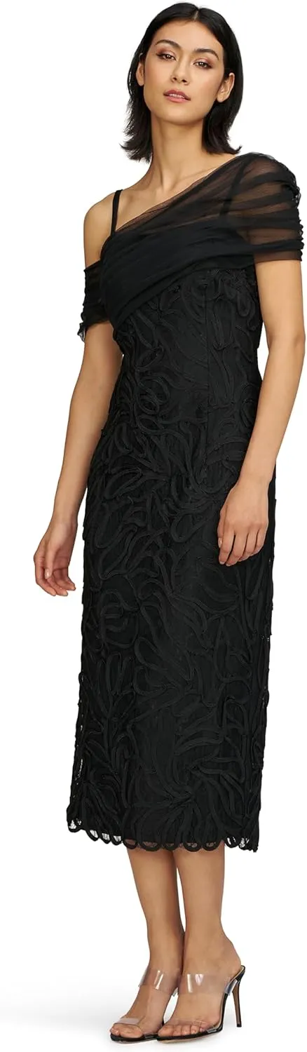 JS Collections Women's Addilyn Soutache Mesh Stole Dress