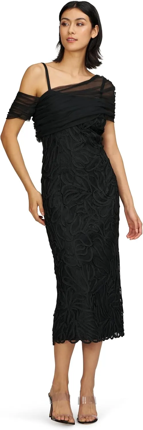 JS Collections Women's Addilyn Soutache Mesh Stole Dress