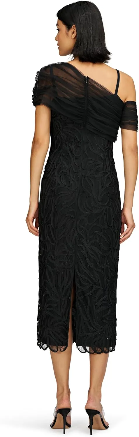 JS Collections Women's Addilyn Soutache Mesh Stole Dress