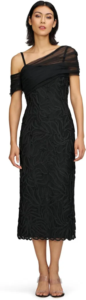 JS Collections Women's Addilyn Soutache Mesh Stole Dress