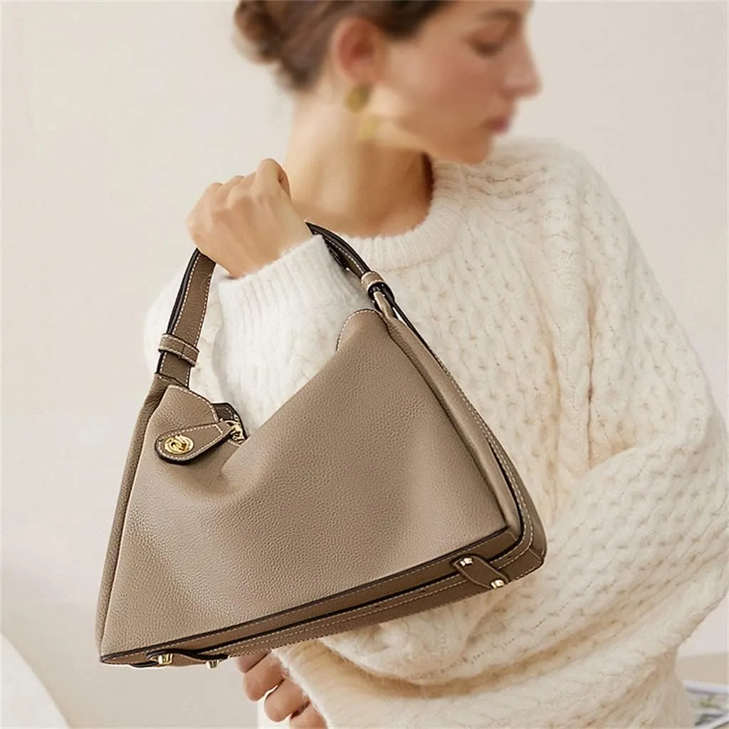 JSEIAJB Leather Women's Bag Cross-Body Single Shoulder Bag Female Underarm Bag Atmospheric Women's Bag