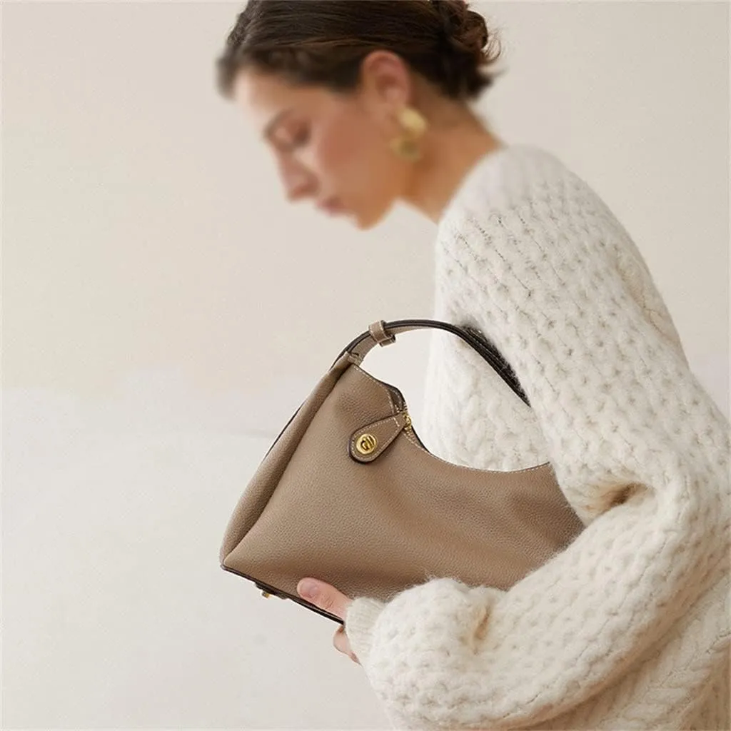 JSEIAJB Leather Women's Bag Cross-Body Single Shoulder Bag Female Underarm Bag Atmospheric Women's Bag