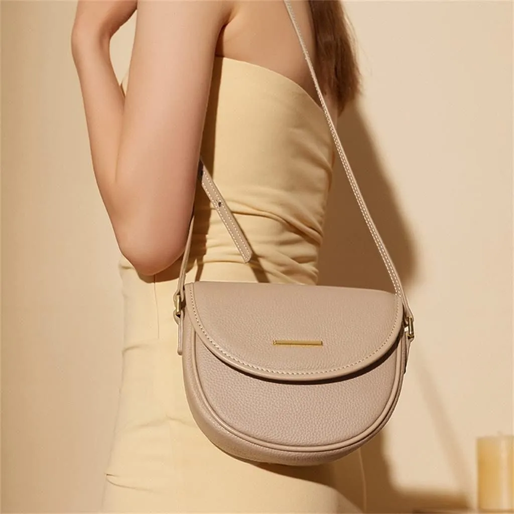 JSEIAJB Mobile Phone Bag Female Bag Baotou Layer Leather Lightweight Casual Mini Small Everything Crossbody Bag
