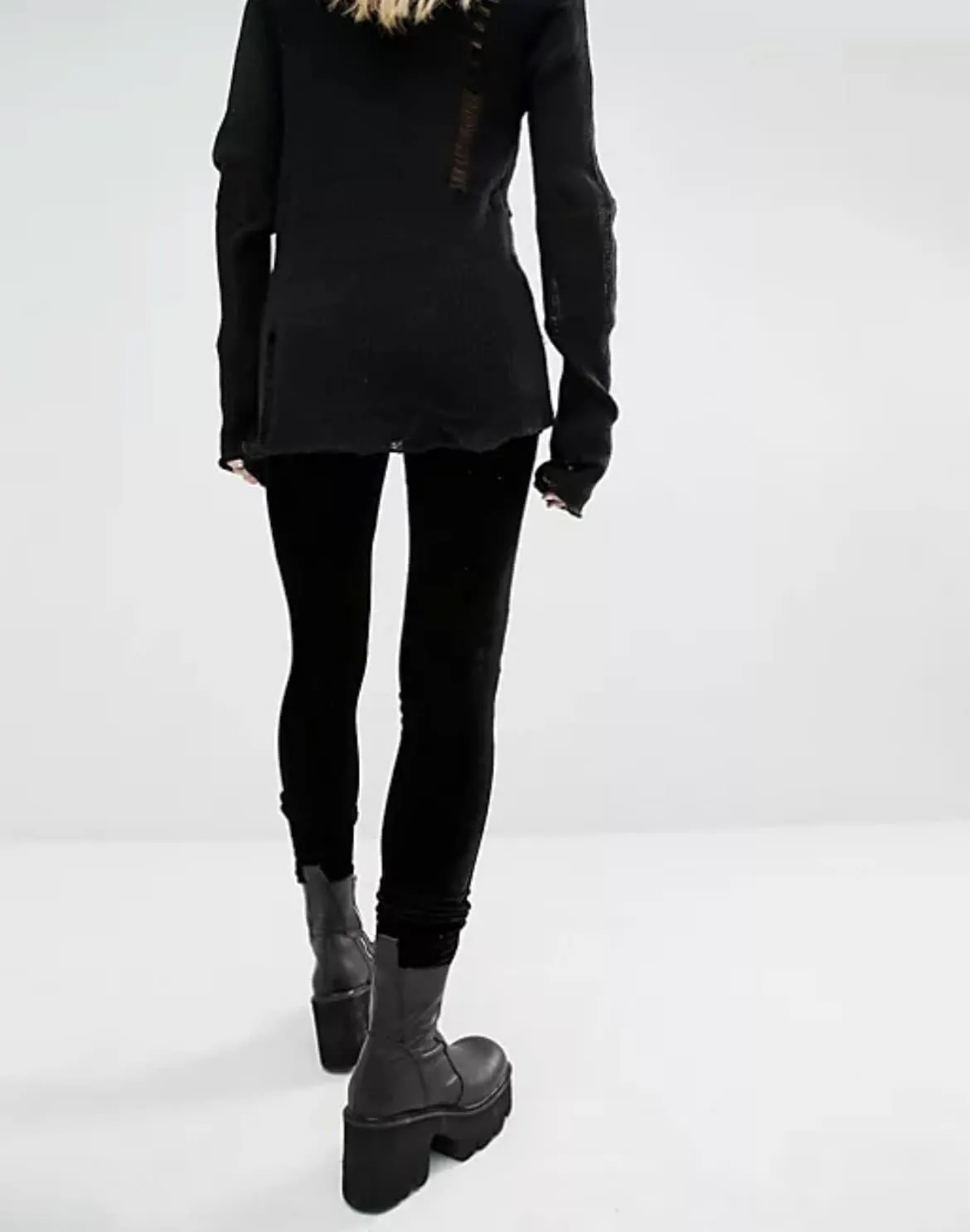Juniors' Faux-Leather Insert Cutout Legging