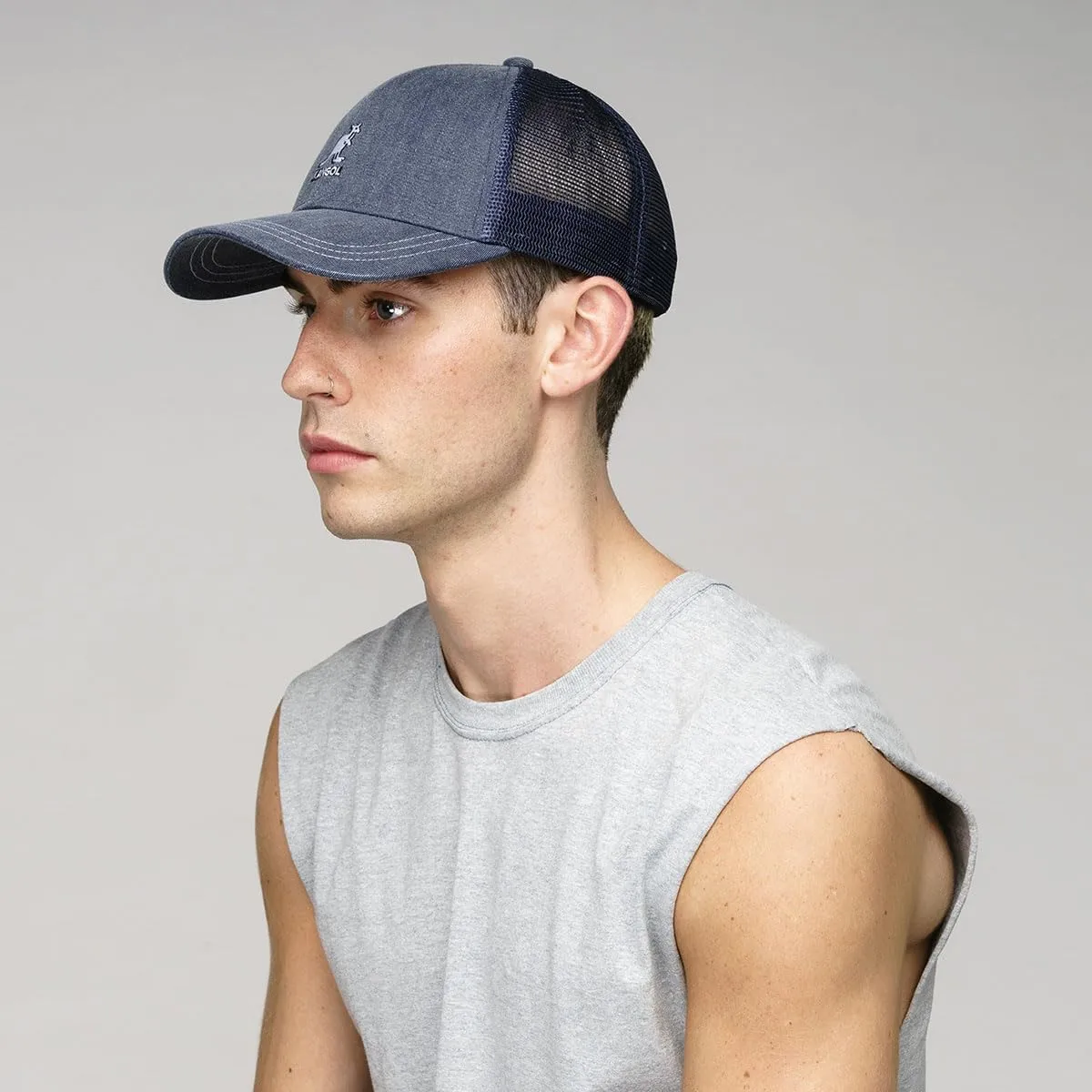 Kangol Distressed Cotton Mesh Baseball