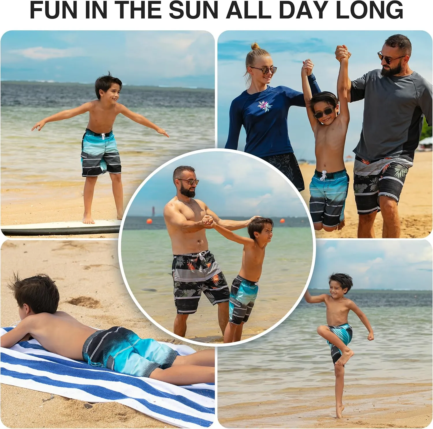 Kanu Surf Boys' Barracuda Quick Dry UPF 50  Beach Swim Trunk