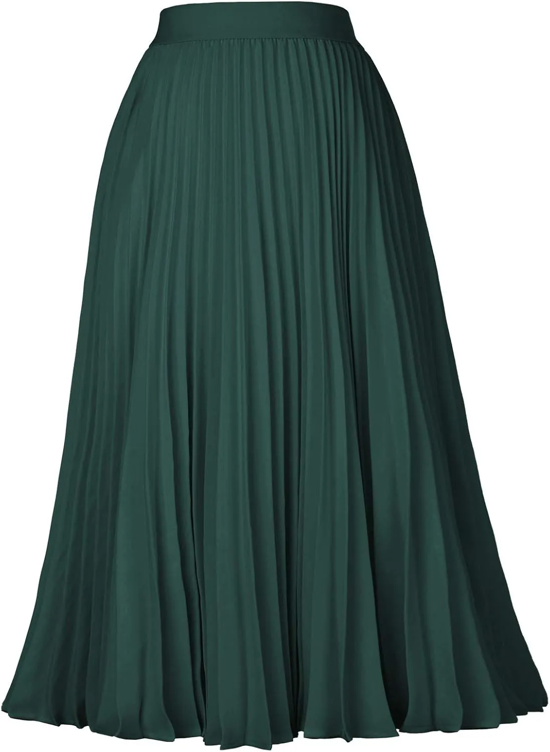 Kate Kasin Women's High Waist Pleated A-Line Swing Skirt KK659