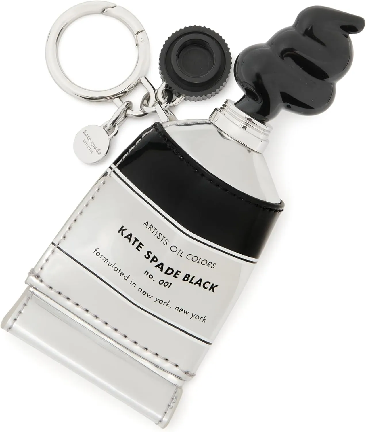kate spade new york Squeeze Shiny Metallic Paint Tube Key fob, Black Multi