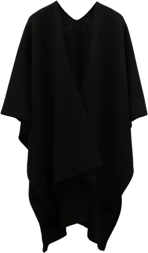 Kate Spade Women's Bow Rib Ruana, Black