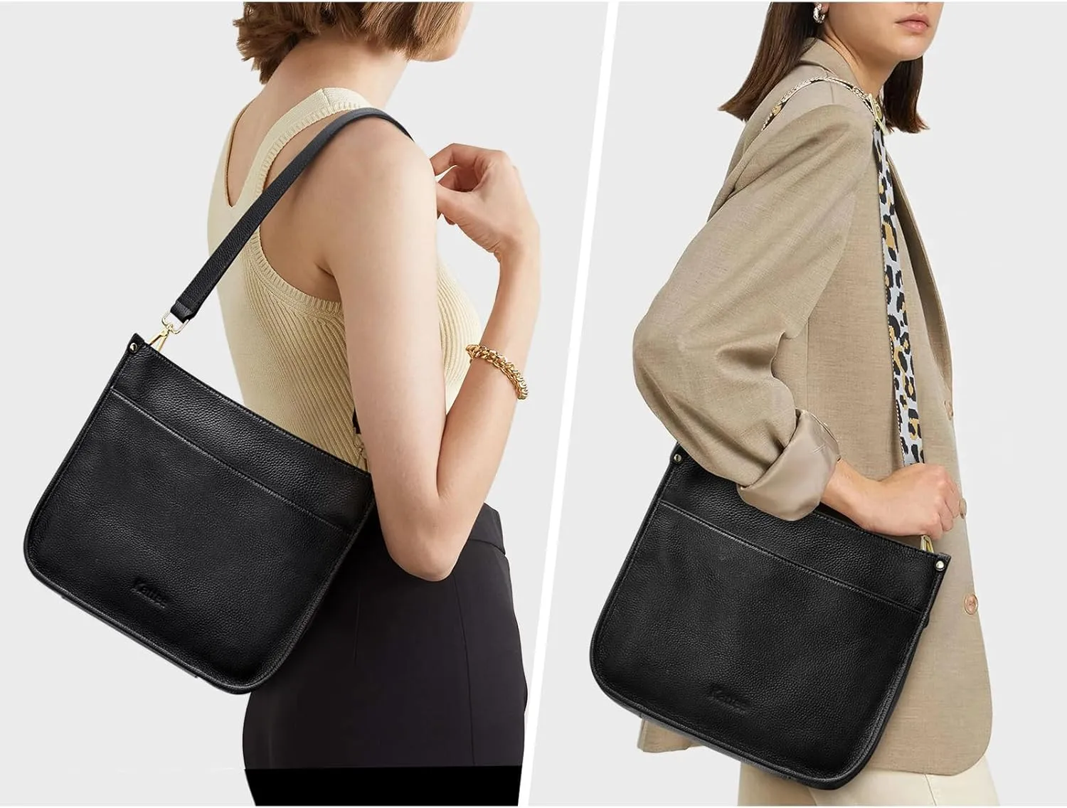 Kattee Leather Crossbody Bags for Women, Fashion Shoulder Purse, Hobo Handbags with Adjustable Strap