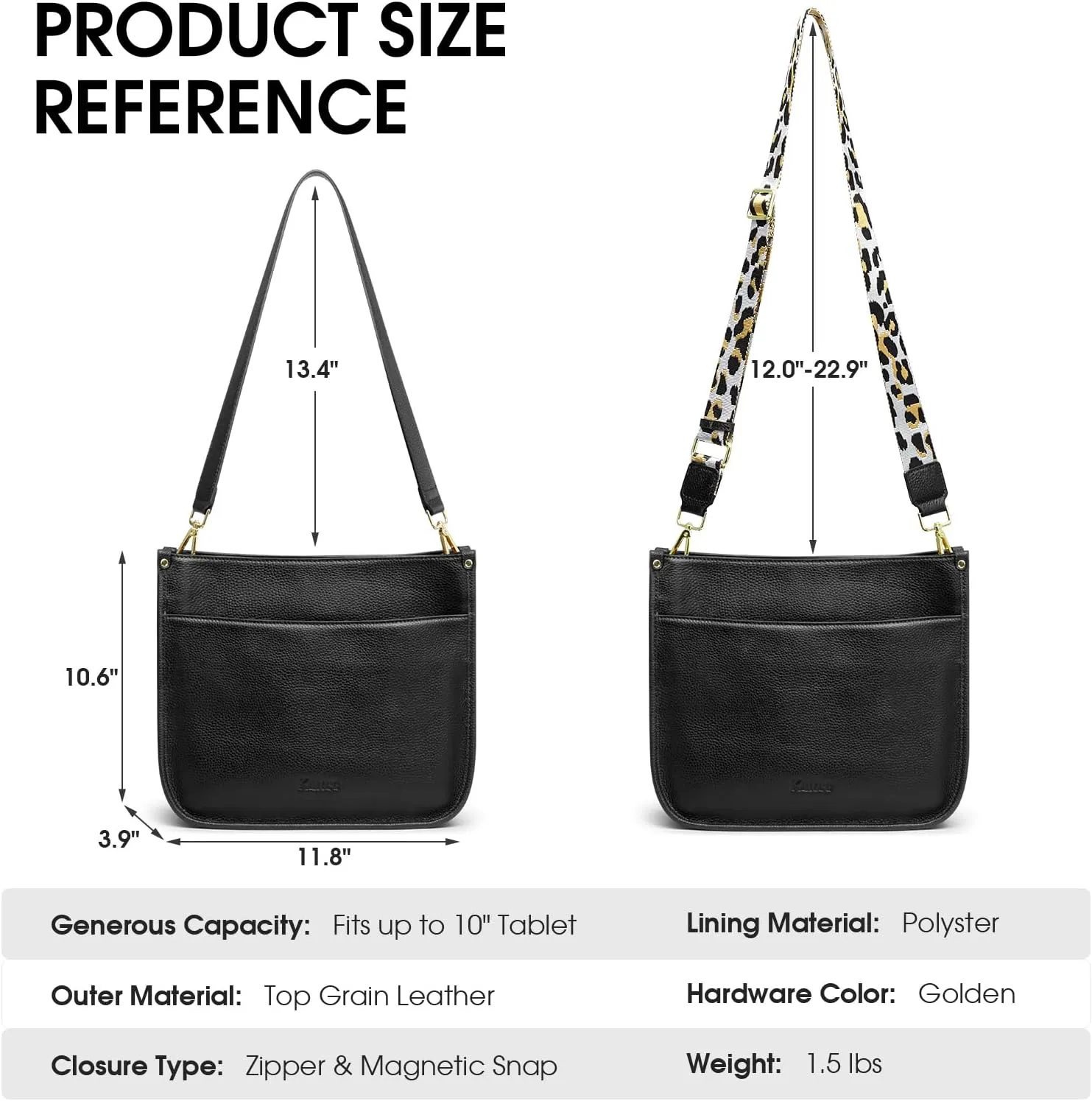 Kattee Leather Crossbody Bags for Women, Fashion Shoulder Purse, Hobo Handbags with Adjustable Strap