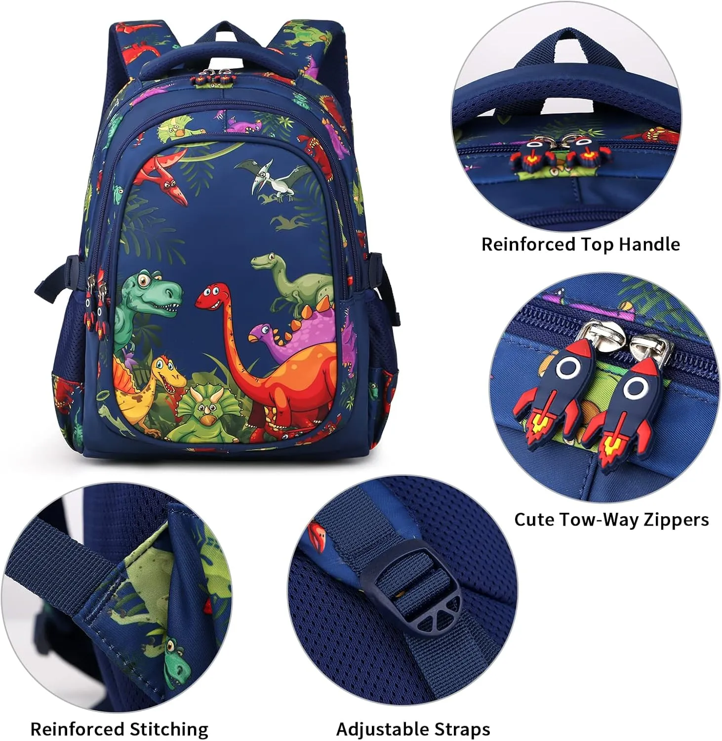 Kids Backpack Boys, Dinosaur Backpacks for Kids 5 , School Backpacks for Boys Elementary Students, Lightweight Waterproof Toddler Backpack with Adjustable Padded Straps