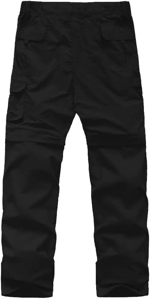 Kids' Cargo Pants, Boy's Casual Outdoor Quick Dry Waterproof Hiking Climbing Convertible Trousers