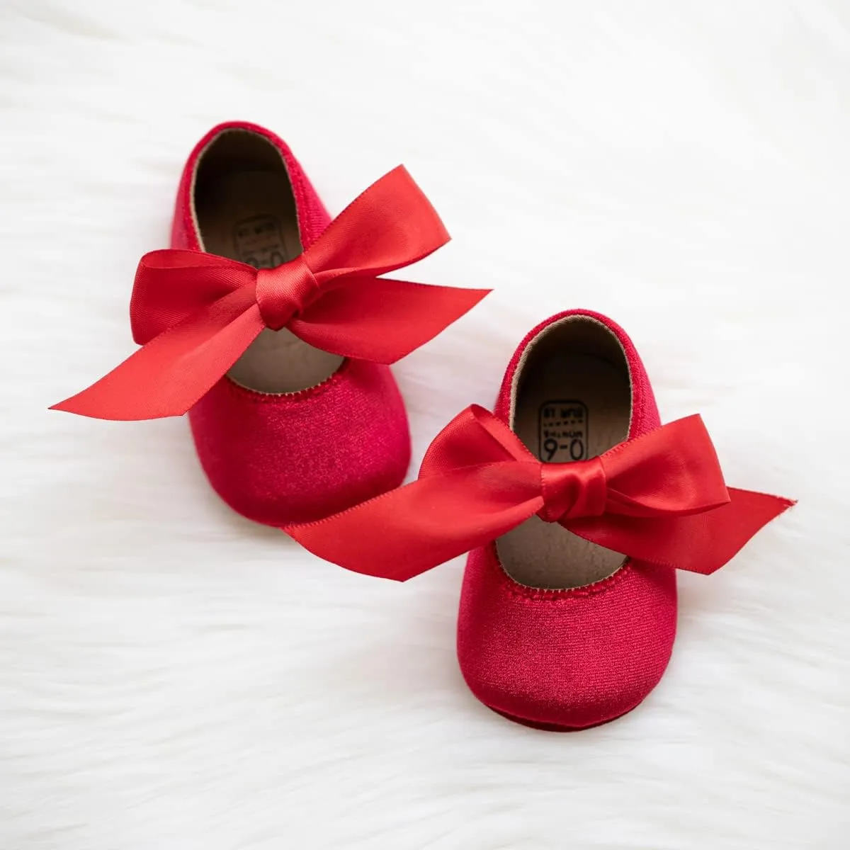 KIDSUN Infant Baby Girls Mary Jane Shoes Non-Slip Rubber Sole Ballet Slippers Princess Dress Wedding Shoes Newborn Crib Shoes First Walkers Shoes