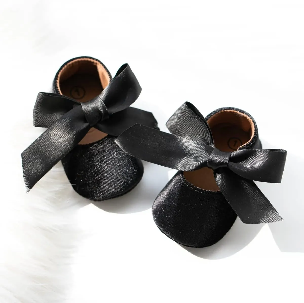 KIDSUN Infant Baby Girls Mary Jane Shoes Non-Slip Rubber Sole Ballet Slippers Princess Dress Wedding Shoes Newborn Crib Shoes First Walkers Shoes