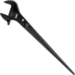Klein Tools 3239 Adjustable Spud Wrench, Made in USA, 16-Inch Length, 1-5/8 Wrench Opening, Fits Heavy Nuts and Bolts up to 1-Inch, Tethering