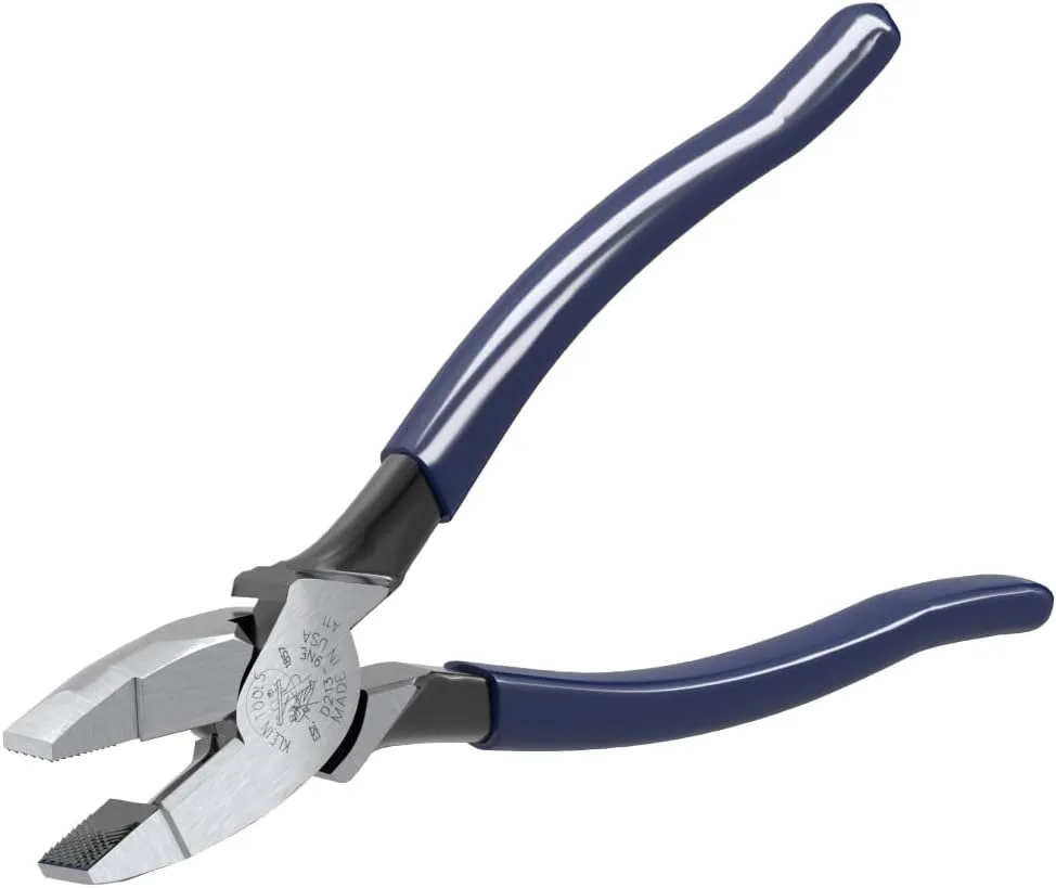 Klein Tools 80020 Plier Set with Lineman's Pliers, Diagonal Cutters, and Needle Nose Pliers, Made in USA with Induction Hardened Knives, 3-Piece