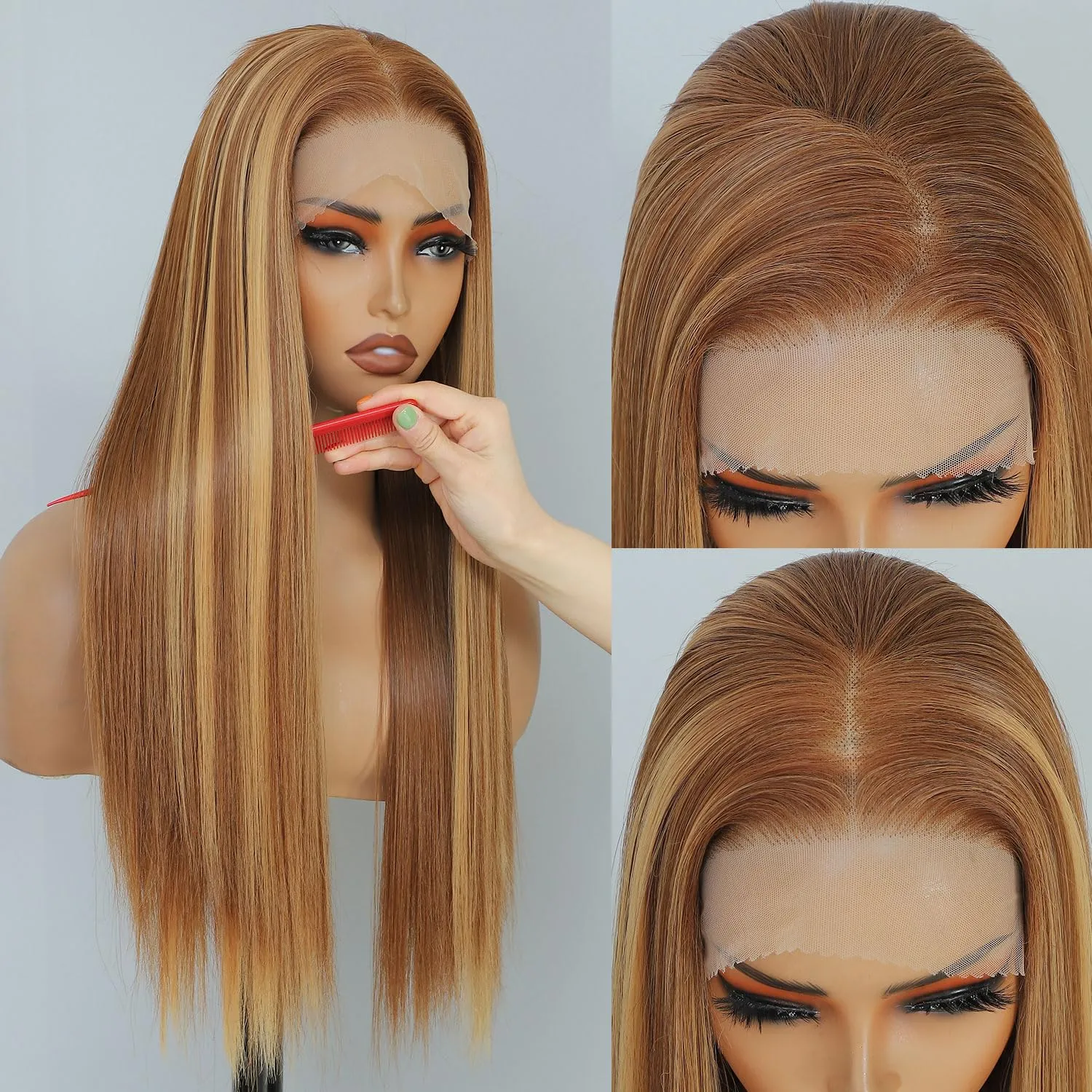 Lace Front Wigs for Black Women Long Straight Wig (13x4 Lace Wig-30/27, 26 Inch)