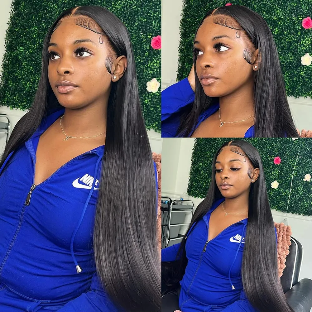 Lace Front Wigs Human Hair 13x4 Straight HD Transparent Lace Frontal Wigs for Women Human Hair Glueless Pre Plucked with Baby Hair 200 Density 28 Inch