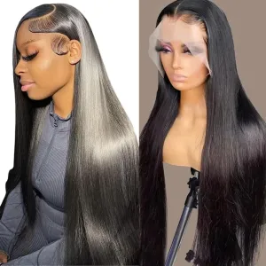 Lace Front Wigs Human Hair 13x4 Straight HD Transparent Lace Frontal Wigs for Women Human Hair Glueless Pre Plucked with Baby Hair 200 Density 28 Inch