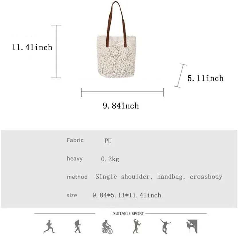 Lace Shoulder Bags for Women's Handbags Shopping Large Capacity Bucket Tote Bags
