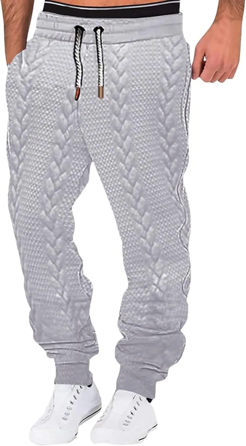 Lace Up Baggy Cinch Bottom Sweatpants Mens Sweatpants with Pockets Knit 2025 High Waisted Joggers Loose Fit