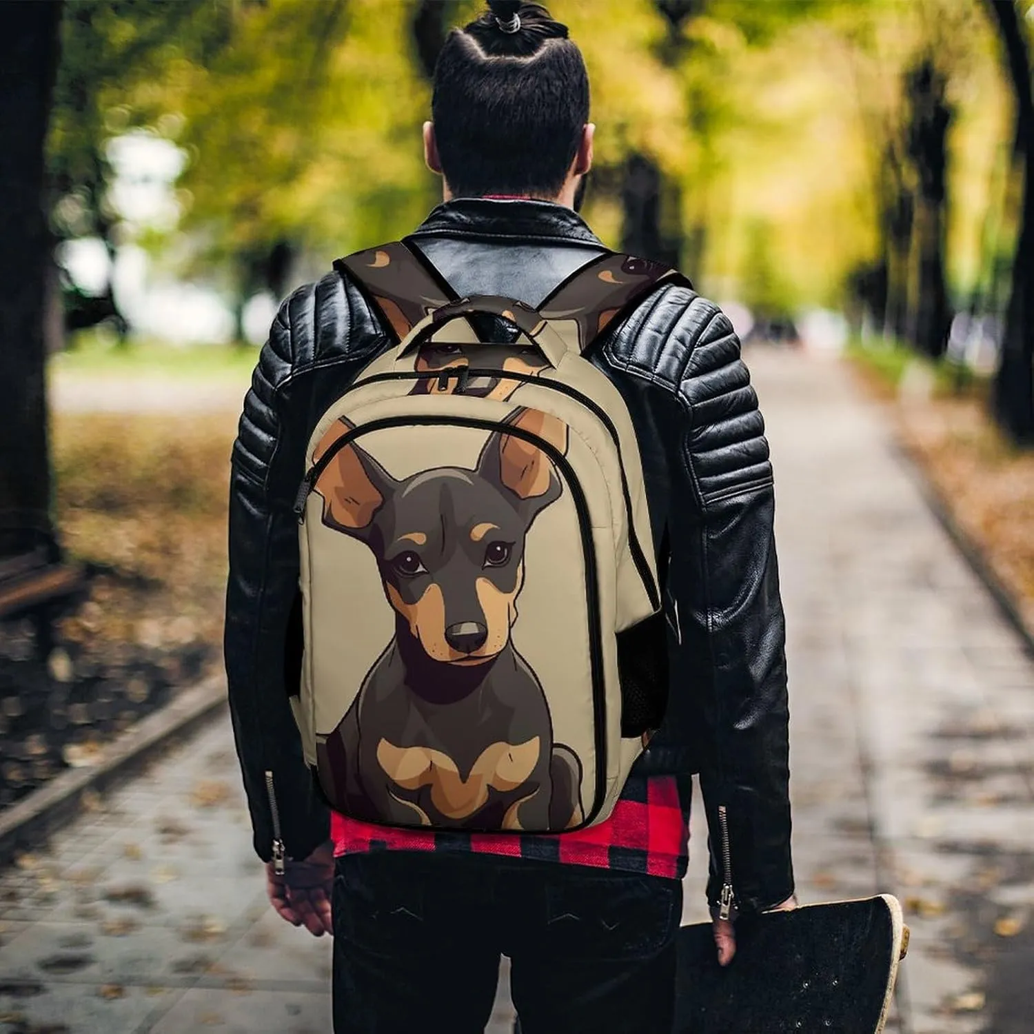 Laptop Backpack for Men Women Daypack Doberman Puppy with Erect Ears Computer Bag Travel Backpacks Laptop Bag