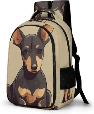 Laptop Backpack for Men Women Daypack Doberman Puppy with Erect Ears Computer Bag Travel Backpacks Laptop Bag