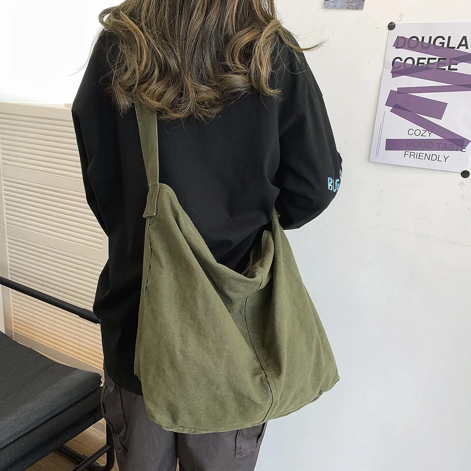 Large Capacity Canvas Hobo Bags for Women & Men, Shoulder Crossbody Bags, Tote Messenger Handbag for Work, Shopping, Travel…