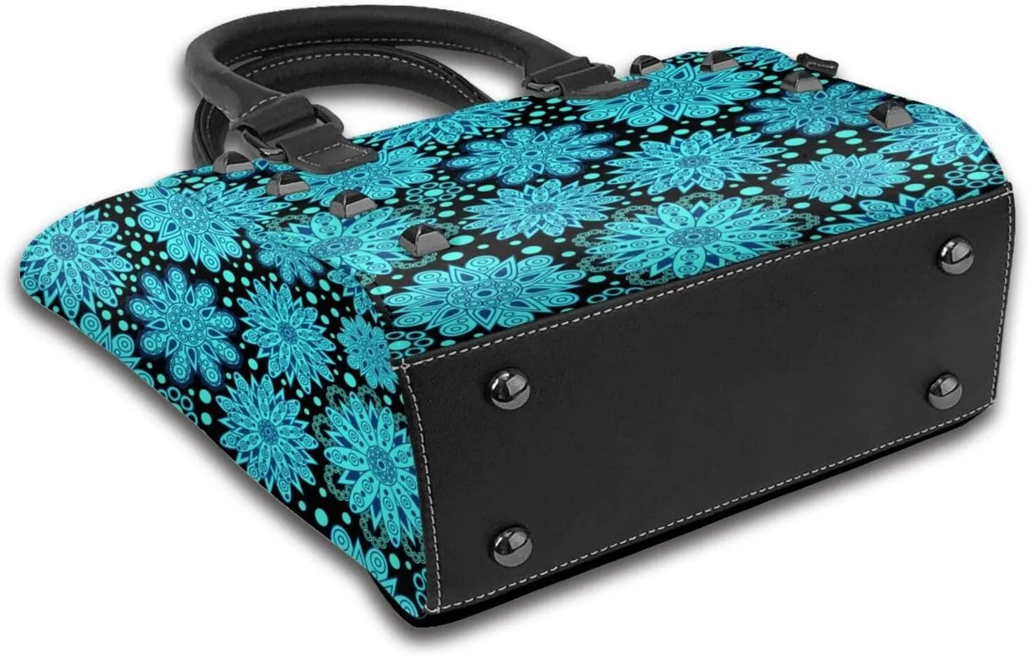 Large Capacity Shoulder Bag for Women PU Leather Shoulder Tote Handbag Studded Clutch Bag