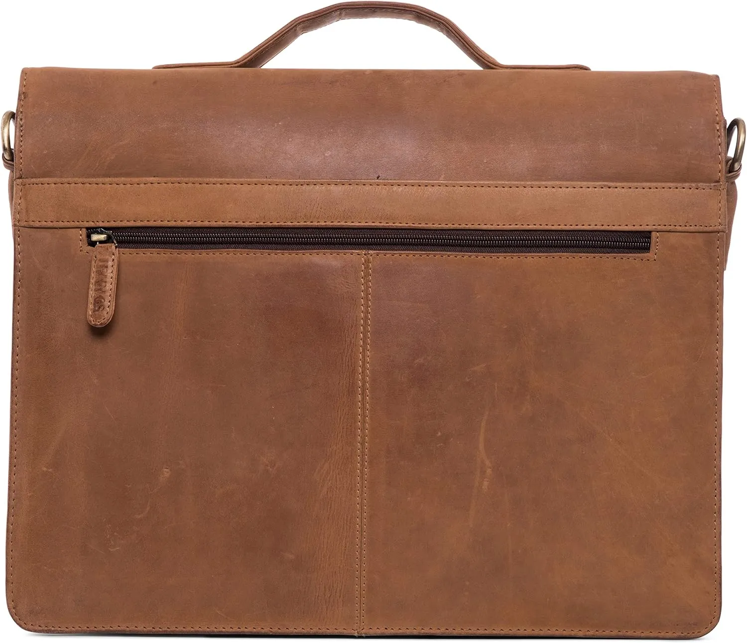 LEABAGS Leather Messenger Bag for Men - Genuine Buffalo Leather Miami Laptop 15" - Handbag Shoulder Bag Vintage Office bag