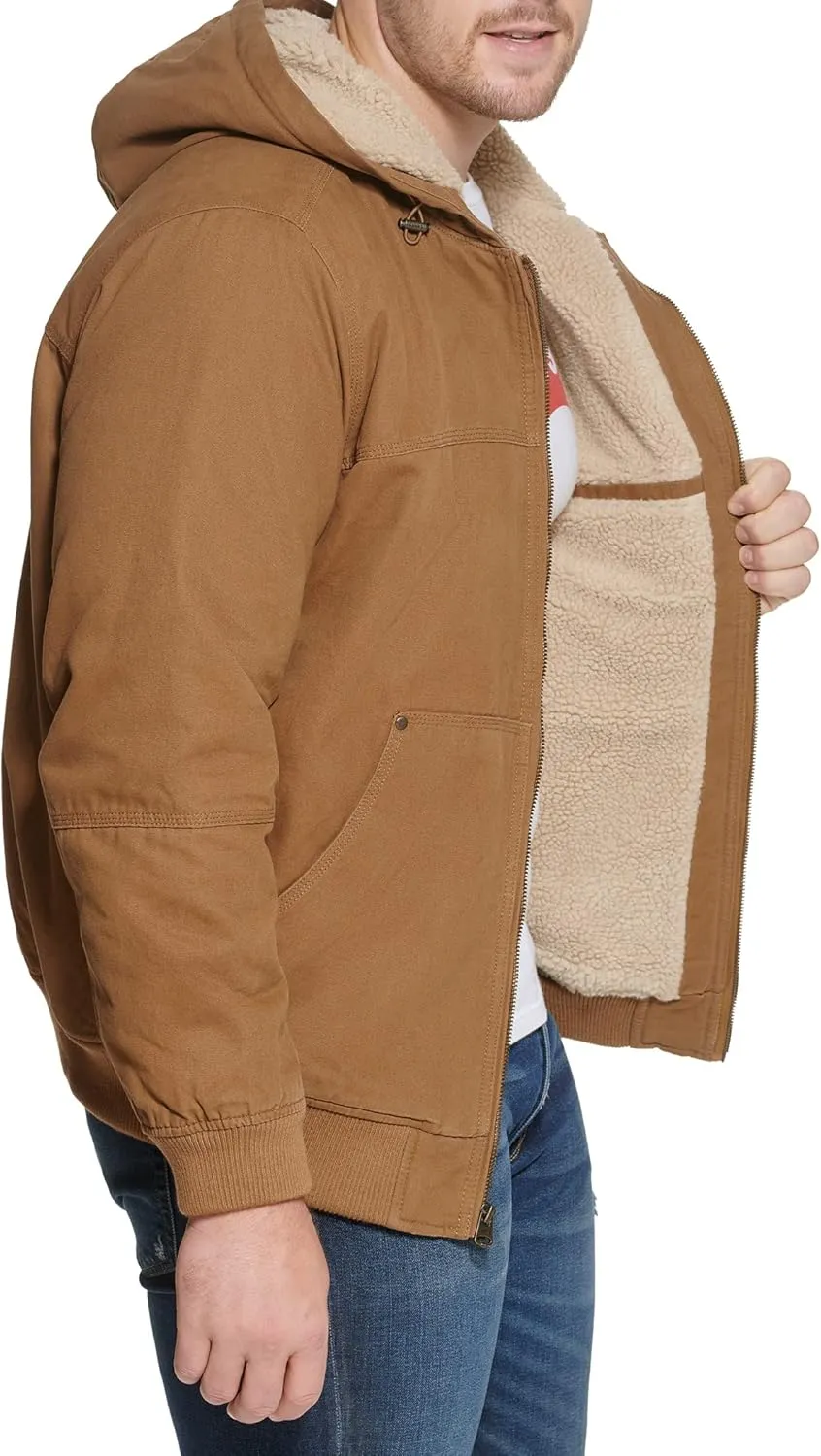 Levi's Mens Workwear Cotton Canvas Hooded Bomber Jacket (Regular & Big & Tall Sizes)