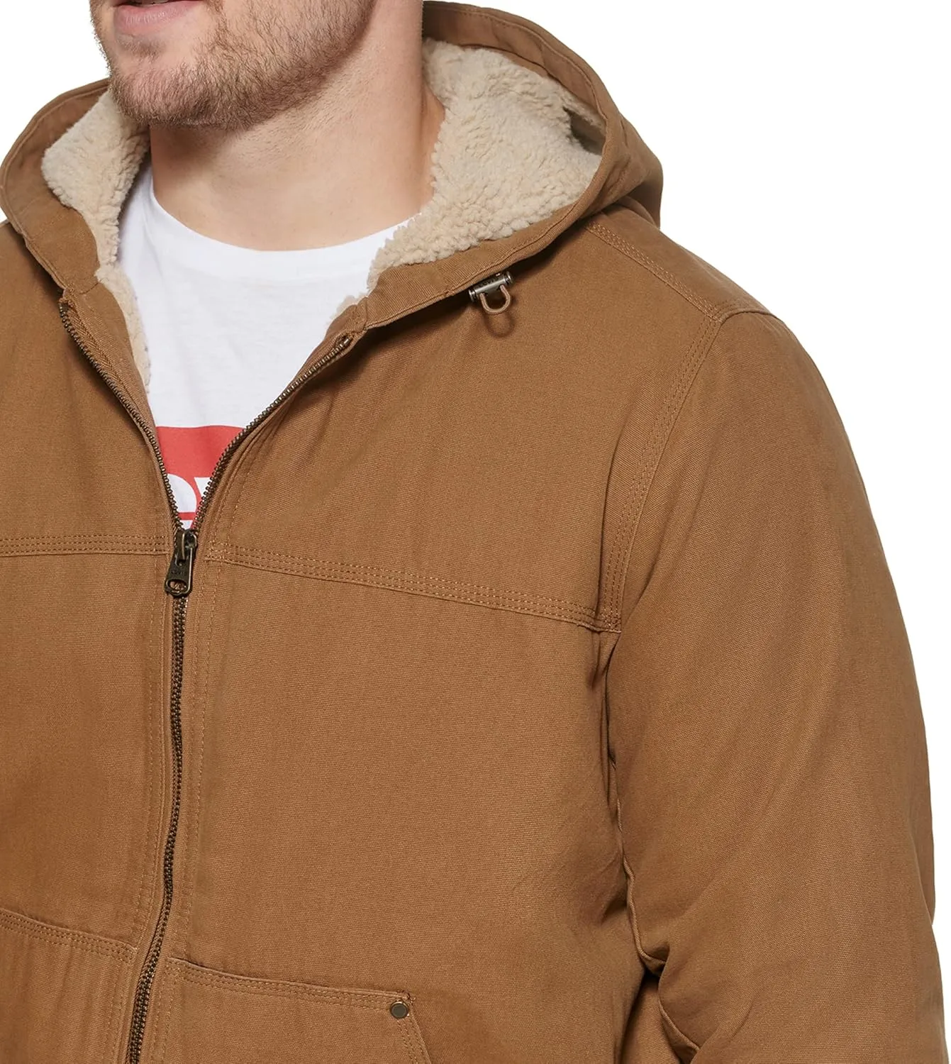 Levi's Mens Workwear Cotton Canvas Hooded Bomber Jacket (Regular & Big & Tall Sizes)